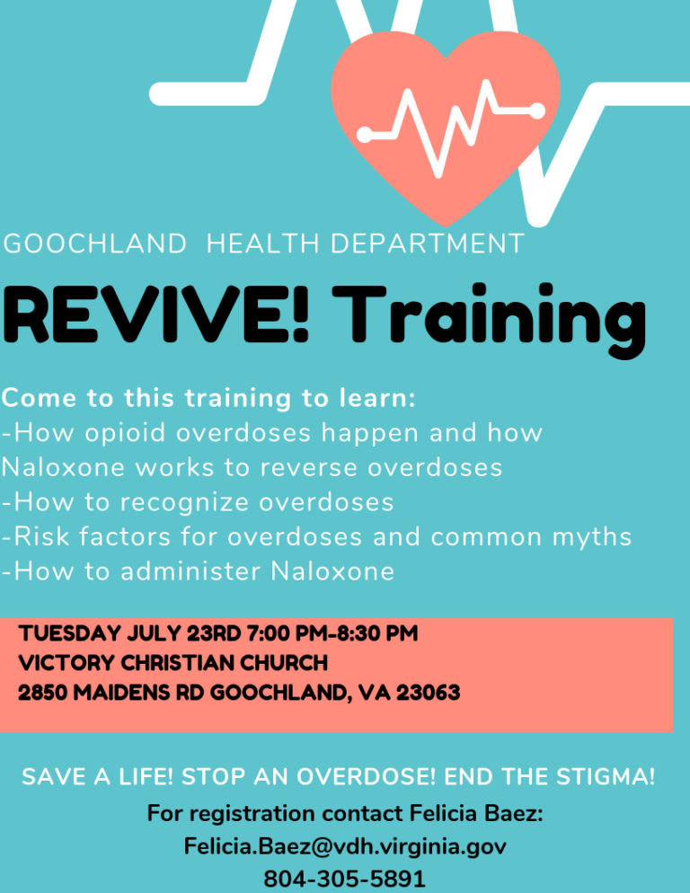 REVIVE Training flyer 7.23 Rural Substance Abuse Awareness Coalition